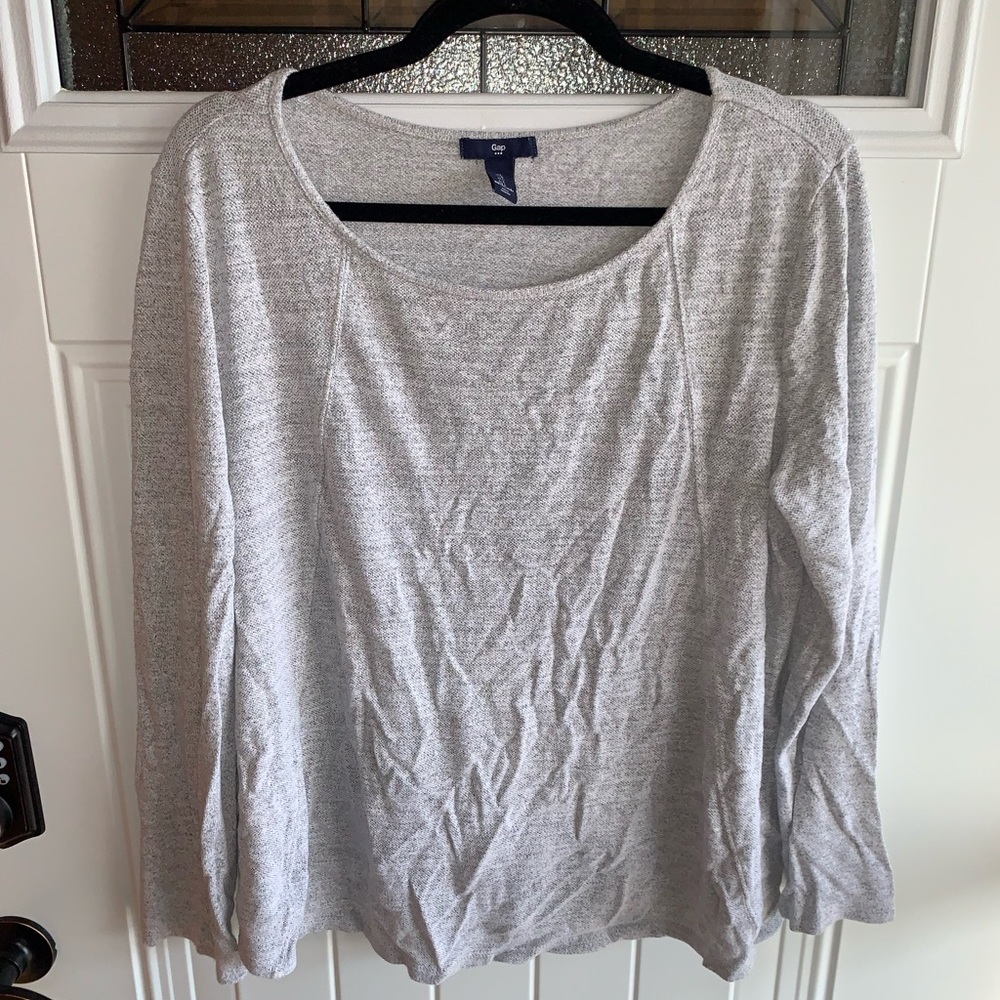 Gap Grey Long Sleeve Top Size Large